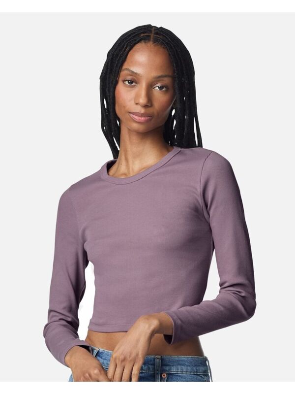 Women's Baby Rib Long Sleeve Cropped Tee Thumbnail