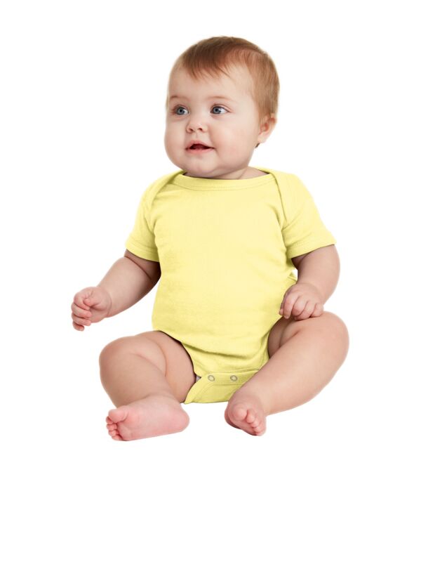 Infant Short Sleeve Baby Rib Bodysuit Thumbnail